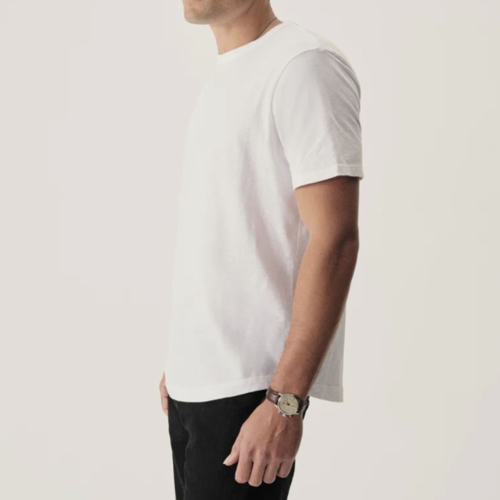 BUCK MASON slub curved hem tee t shirt XL